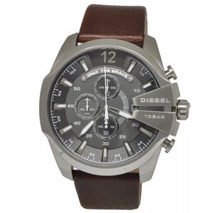 DIESEL Chronograph Brown Leather Mens Watch DZ4290